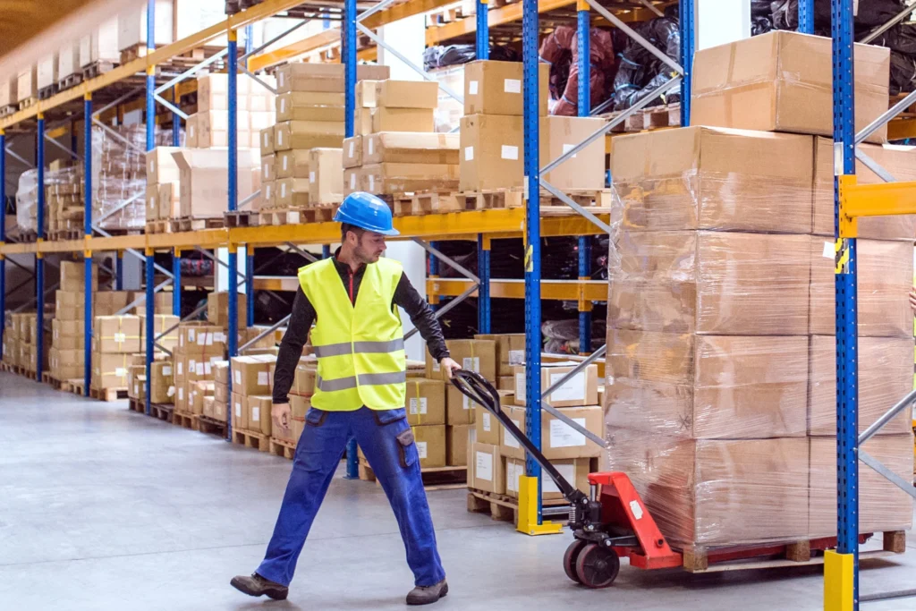 Hands-on training session using electric pallet trucks