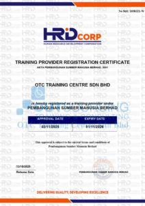 HRD CORP Certificate